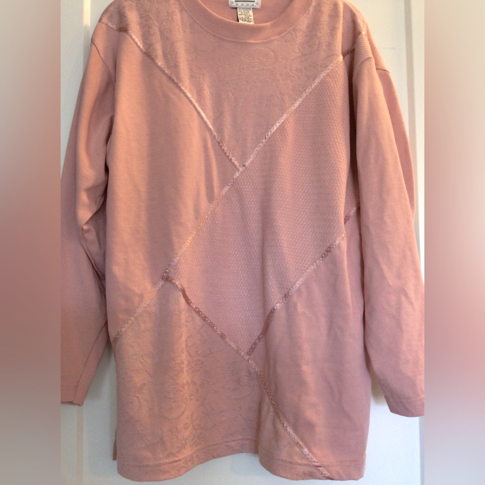 Vintage 80s 90s Gina Peters Mauve Top size large